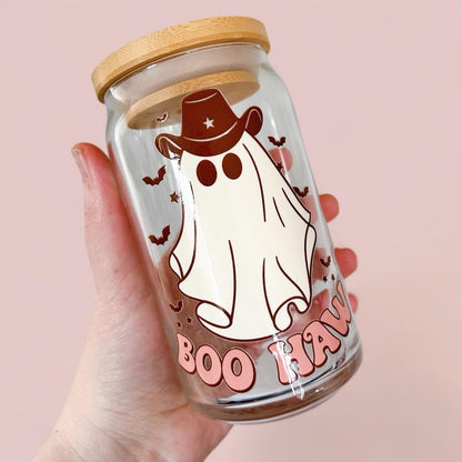 Boo Haw Ghost Glass Can Cup
