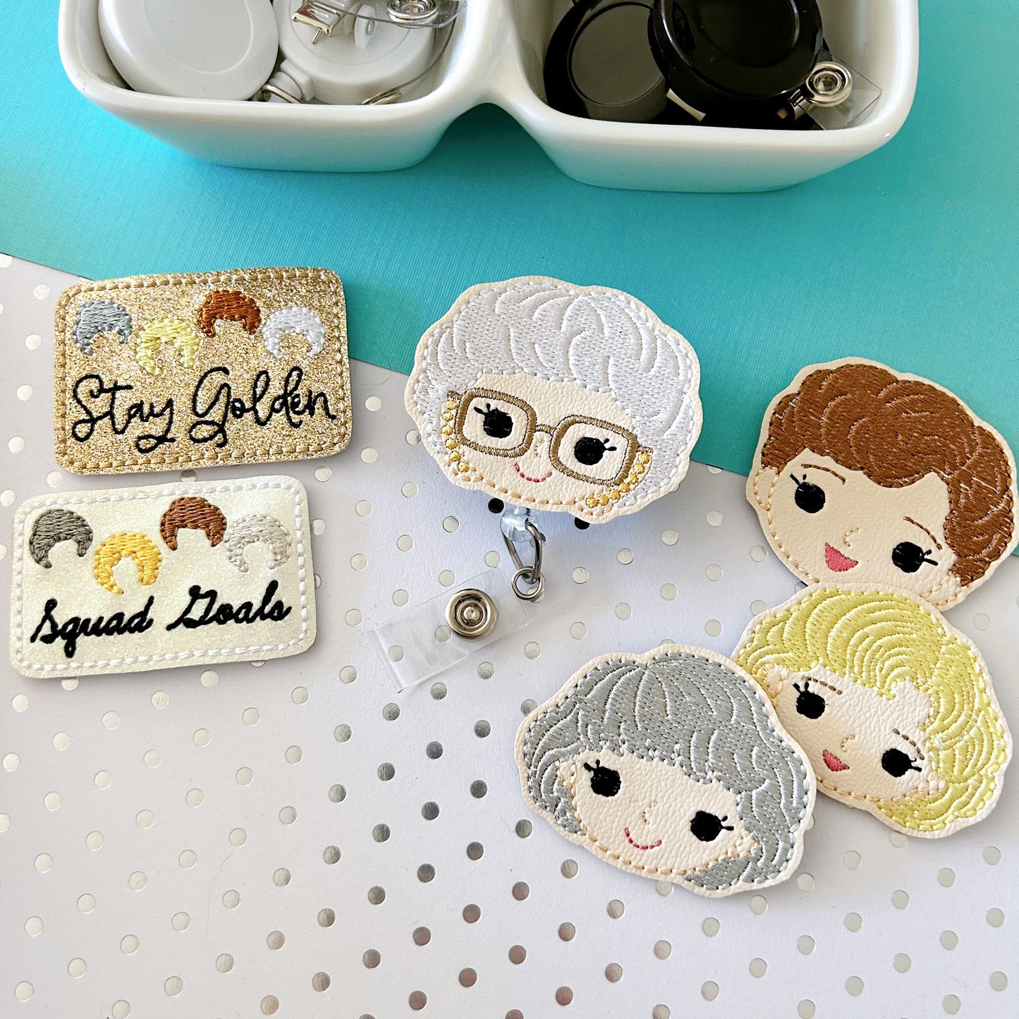 Stay Golden Removable Badge Toppers