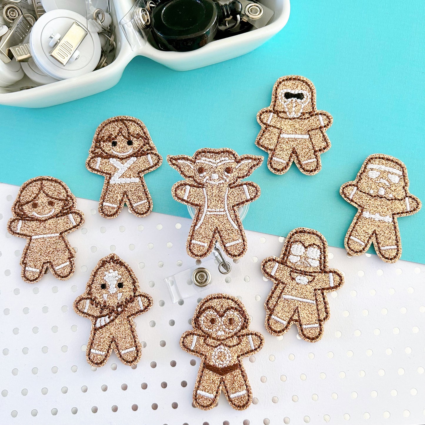 Galaxy Gingerbread Cookie Badge Toppers