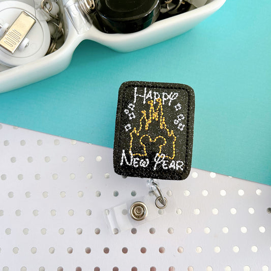 Happy New Year Castle Badge Topper