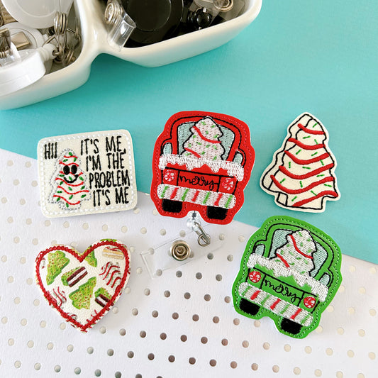 Christmas Cake Badge Toppers