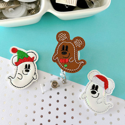 Christmas Mouse Ghost Badge Toppers