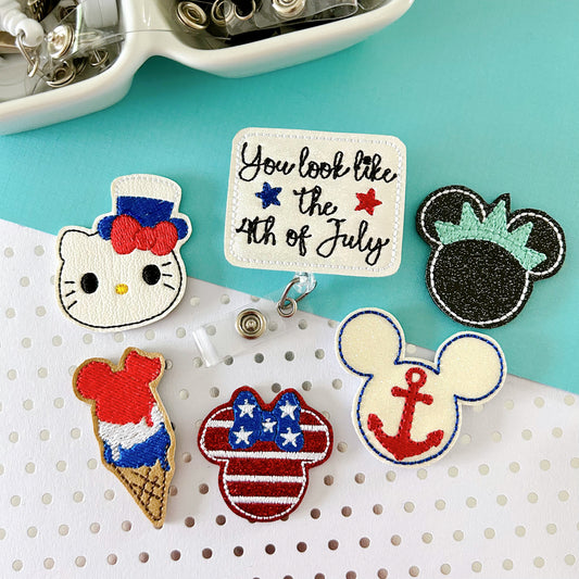 Fourth of July Badge Toppers