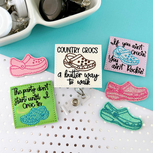 Punny Croc Badge Toppers