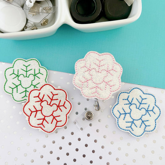 Mouse Snowflake Removable Badge Toppers