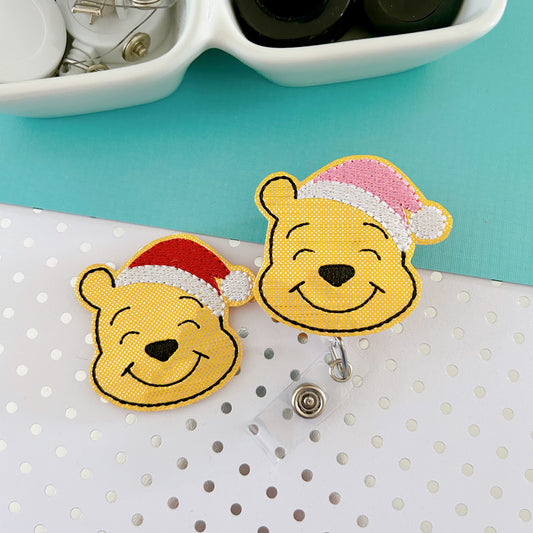 Santa Pooh Removable Badge Toppers