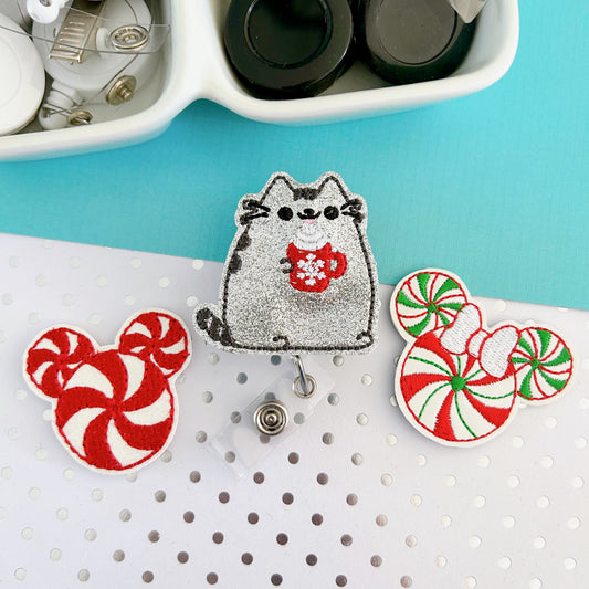 Peppermint & Cocoa Removable Badge Toppers
