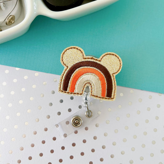 Fall Rainbow Mouse Removable Badge Topper