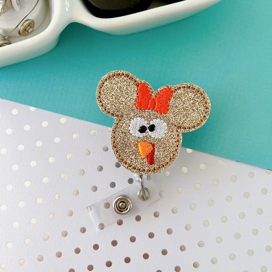 Turkey Mouse Removable Badge Topper