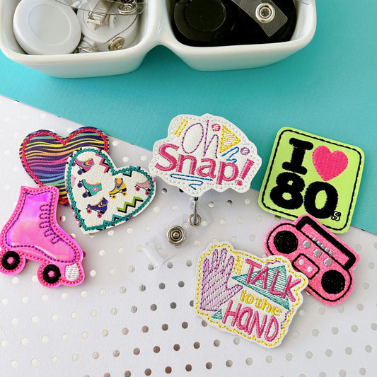 I Love the 80s Removable Badge Toppers
