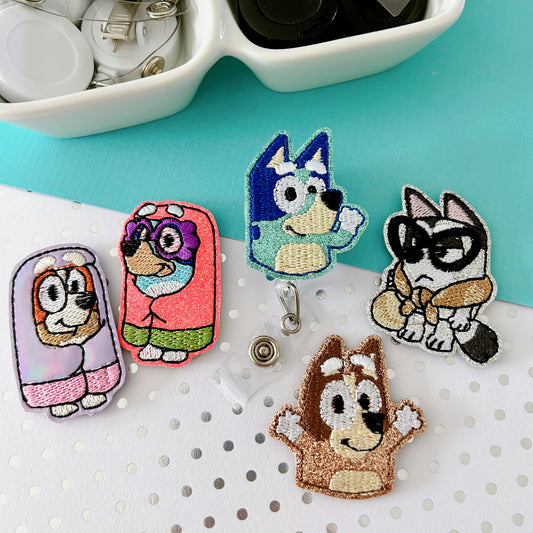 Blue Dog & Friends Badge Toppers