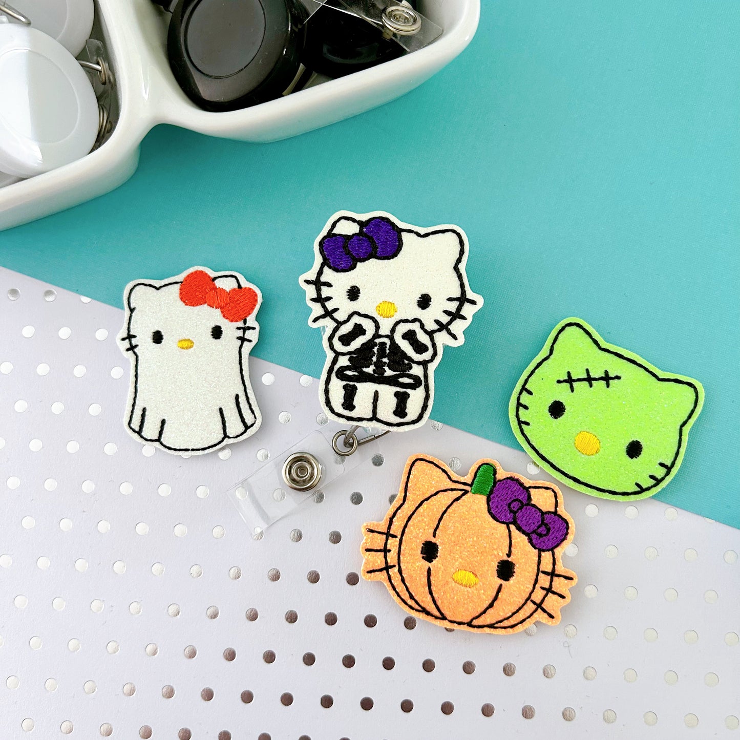 Halloween Cat Badge Toppers