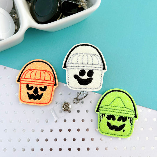 Glow in the Dark Trick or Treat Bucket Badge Toppers