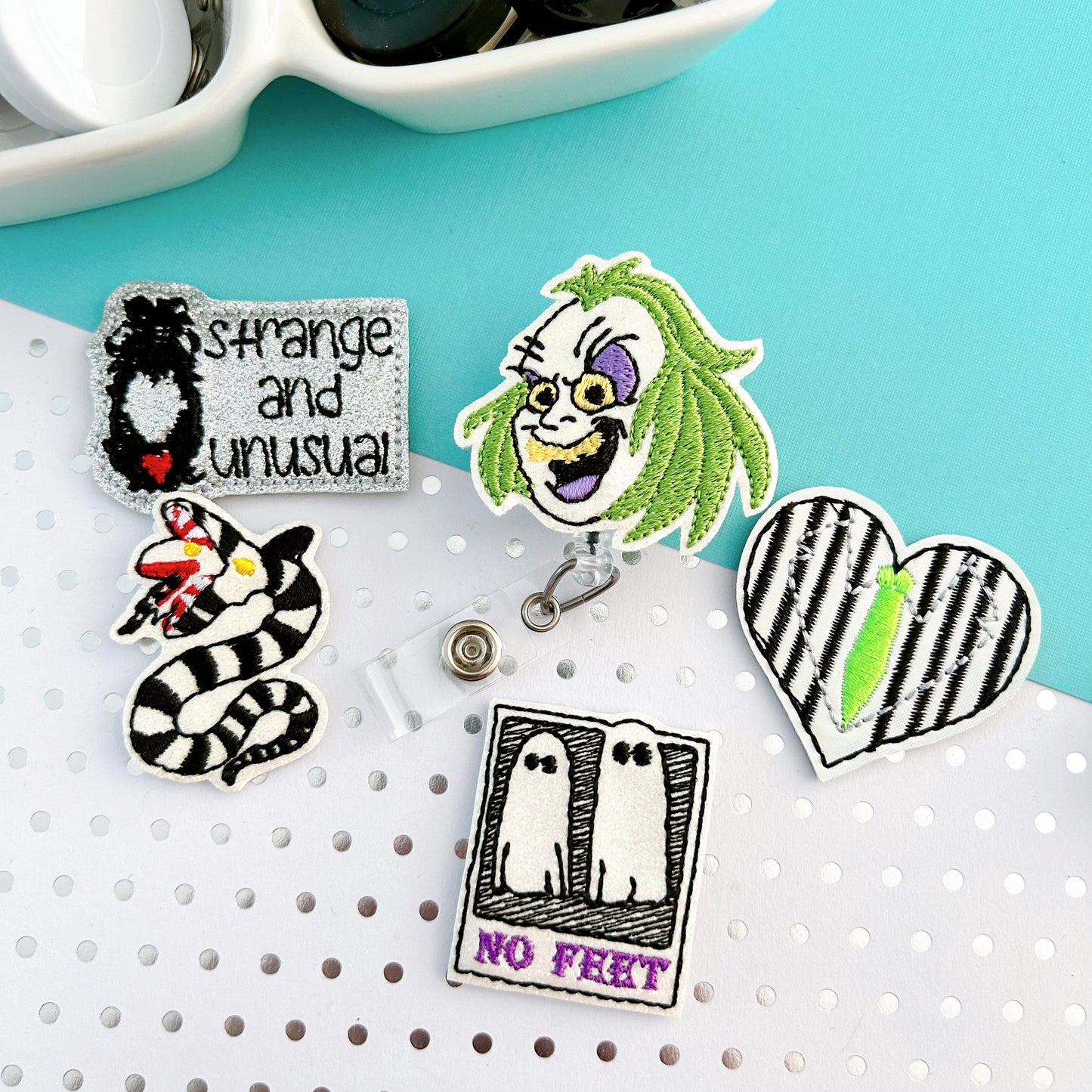 Beetlejuice Badge Toppers