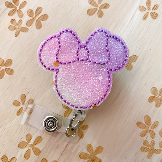 Pastel Confetti Sparkle Mouse Removable Badge Topper