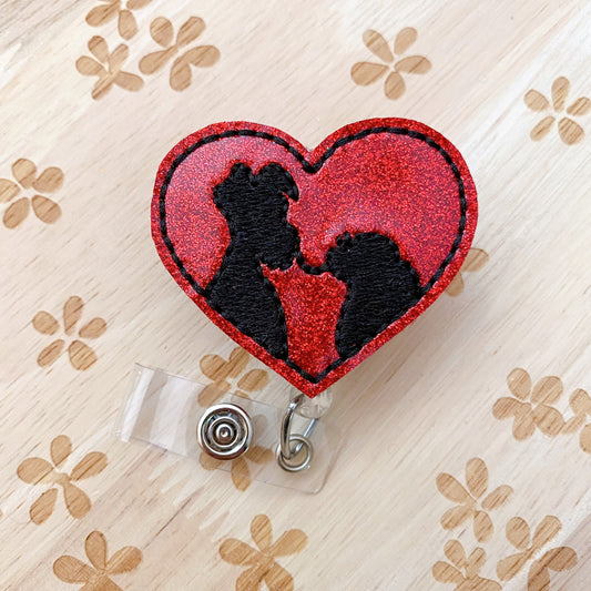 Dogs in Love Removable Badge Topper