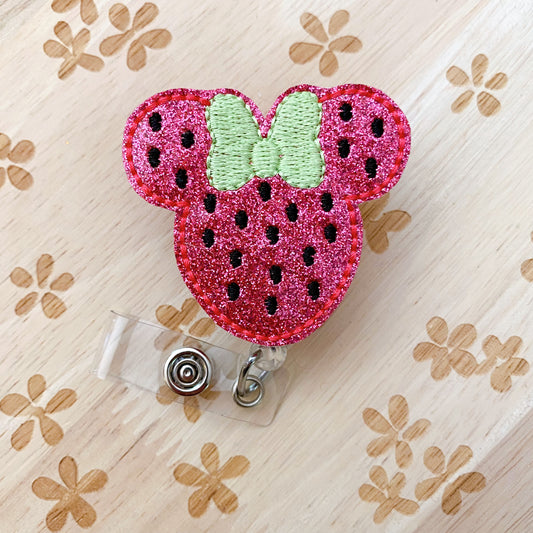 Strawberry Mouse Removable Badge Topper