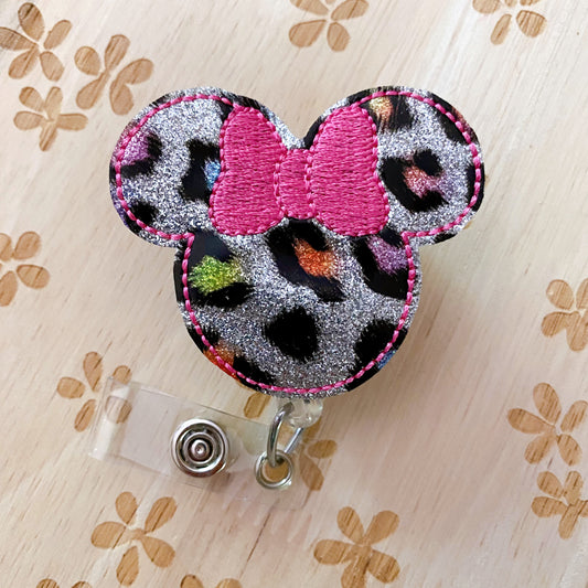 Rainbow Leopard Mouse Removable Badge Topper