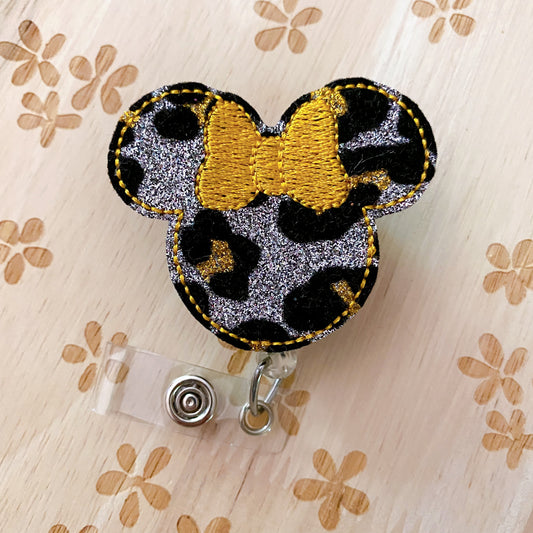 Yellow Leopard Mouse Removable Badge Topper