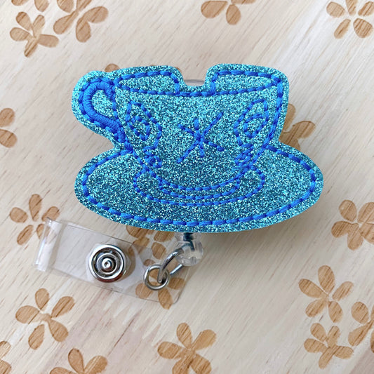 Blue Teacup Removable Badge Topper