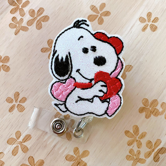 Valentine Beagle Removable Badge Topper