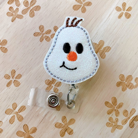 Silly Snowman Face Removable Badge Topper