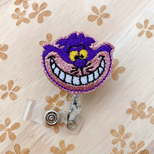 Grinning Cat Removable Badge Topper