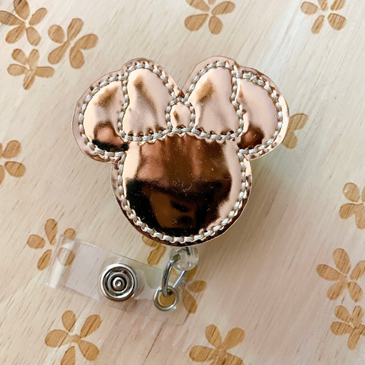 Rose Gold Mouse Removable Badge Topper