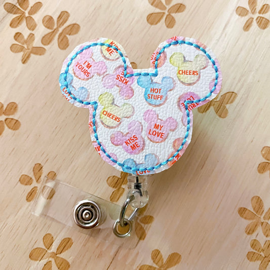 Conversation Hearts Mouse Removable Badge Topper