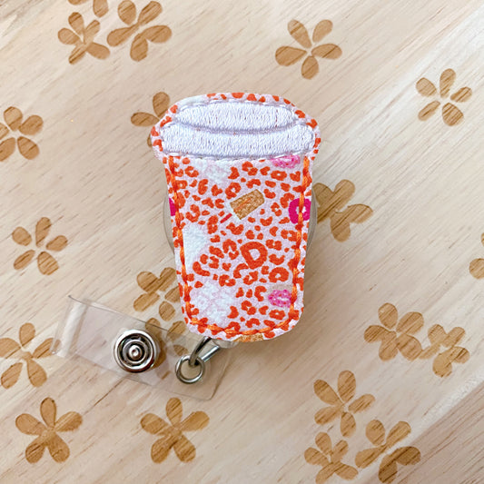 DD Cheetah Coffee Removable Badge Topper