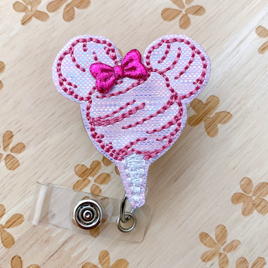 Cotton Candy Mouse Removable Badge Topper