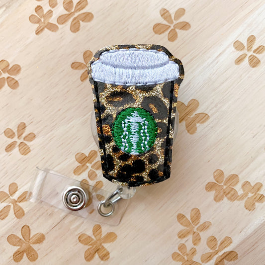 Leopard Starbies Coffee Removable Badge Topper